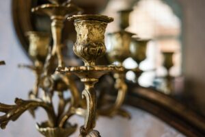 Part of gilded chandelier.